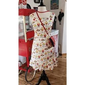 Vintage Style Ice Cream Print Sleeveless Dress m